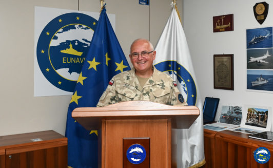 Rear Admiral Krzysztof Jaworski, Polish Maritime Component Commander, visited EUNAVFOR MED IRINI OHQ in Rome